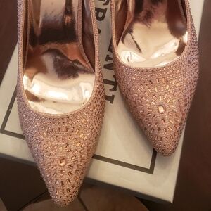 Valenti Franco Champagne Beaded Sz 11 Pumps